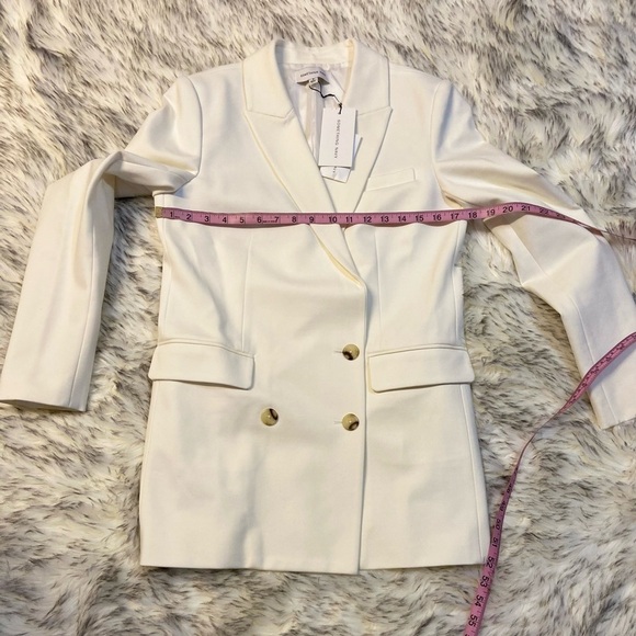 Something Navy Double-breasted Cream Blazer - Picture 5 of 9